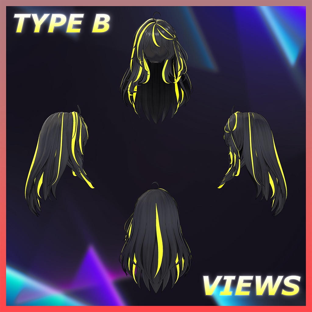 ぬくぬくロング Highlights Texture 【VRC Hair Texture - muu(ムー)】