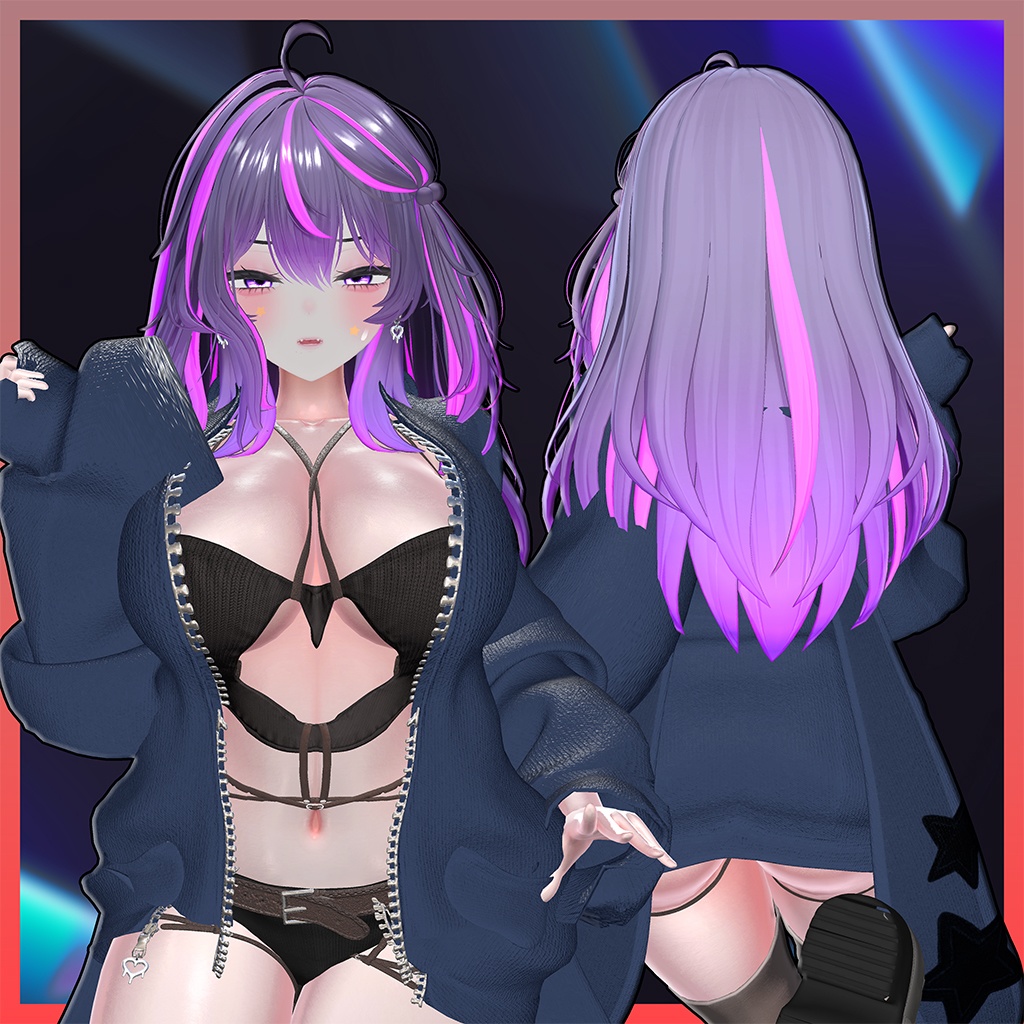 ぬくぬくロング Highlights Texture 【VRC Hair Texture - muu(ムー)】