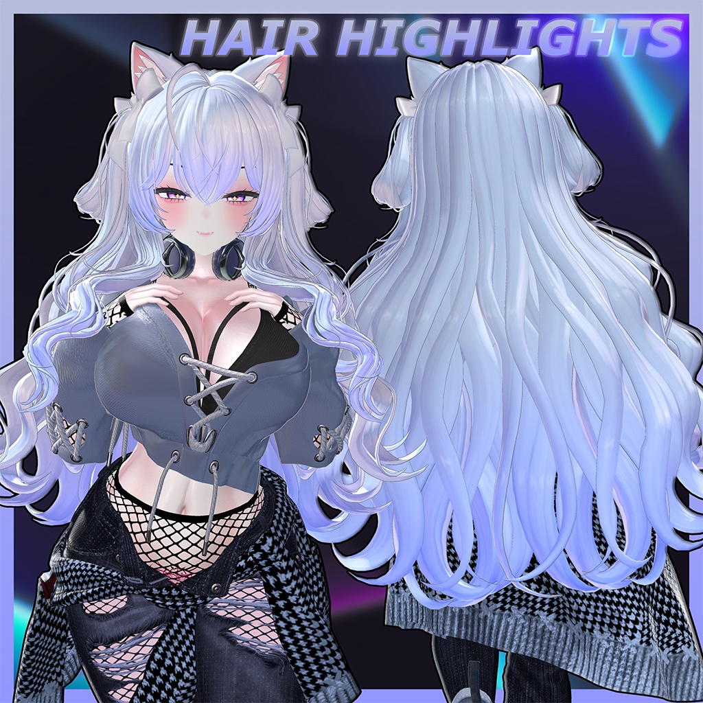 ◈Fluffy Hair◈ Highlights Texture 【VRC Hair Texture - mitokumo】