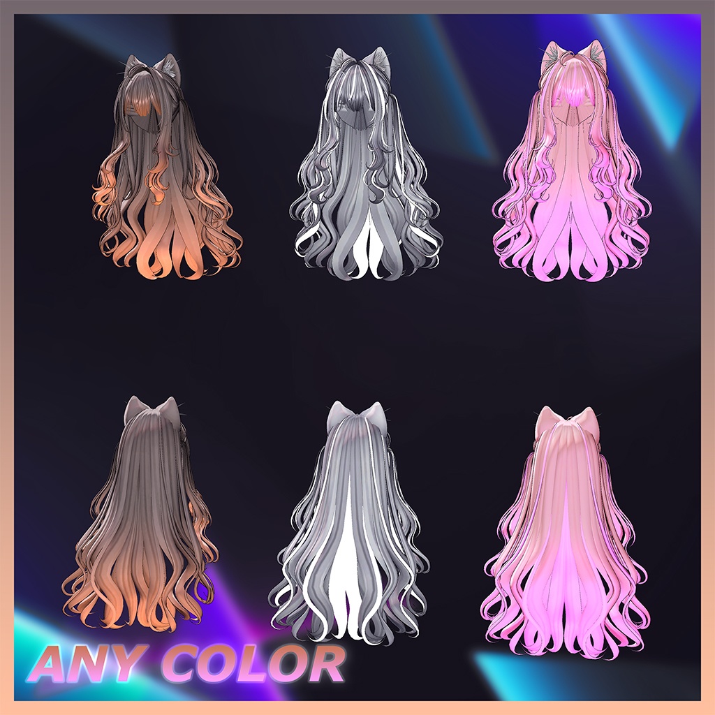 Icicle Two Side Twin Tail Hair Highlights Texture 【VRC Hair Texture - GLAY Unknown】