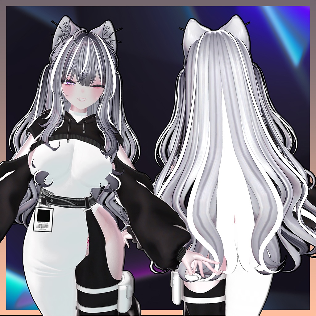 Icicle Two Side Twin Tail Hair Highlights Texture 【VRC Hair Texture - GLAY Unknown】