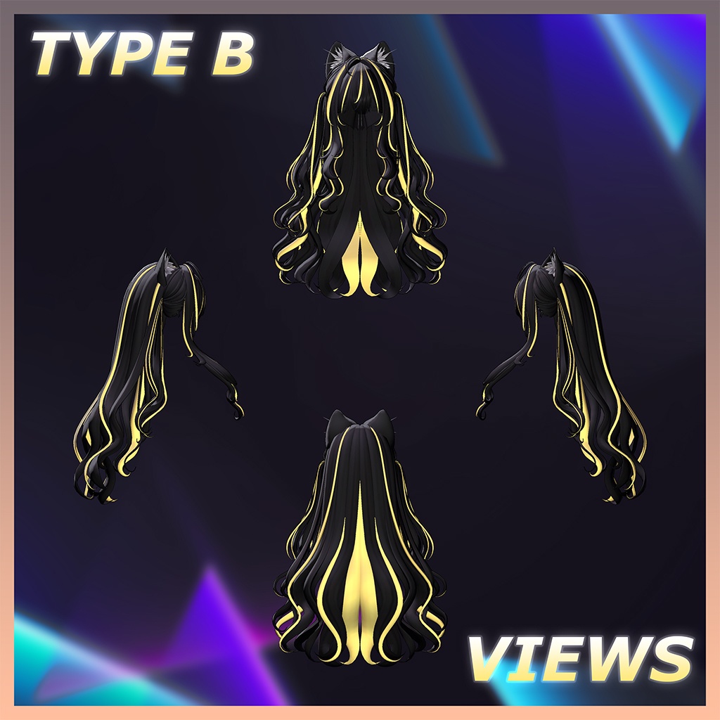 Icicle Two Side Twin Tail Hair Highlights Texture 【VRC Hair Texture - GLAY Unknown】