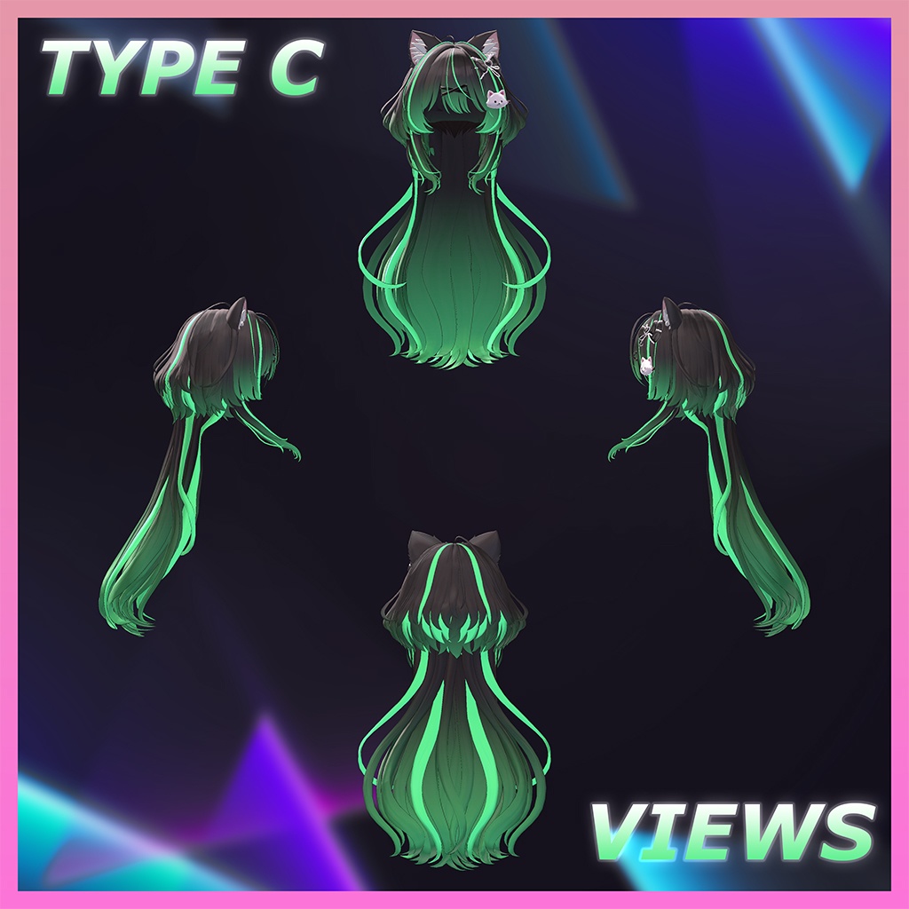 ◈Snow Kit Hair◈ Highlights Texture 【VRC Hair Texture - mitokumo】