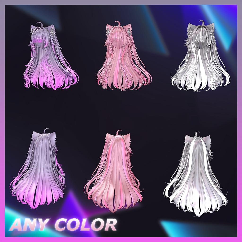 Rock Cat Side tail Hair Highlights Texture 【VRC Hair Texture - GLAY Unknown】