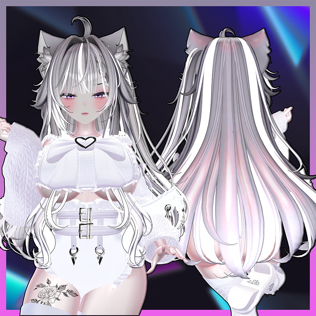 Rock Cat Side tail Hair Highlights Texture 【VRC Hair Texture - GLAY Unknown】