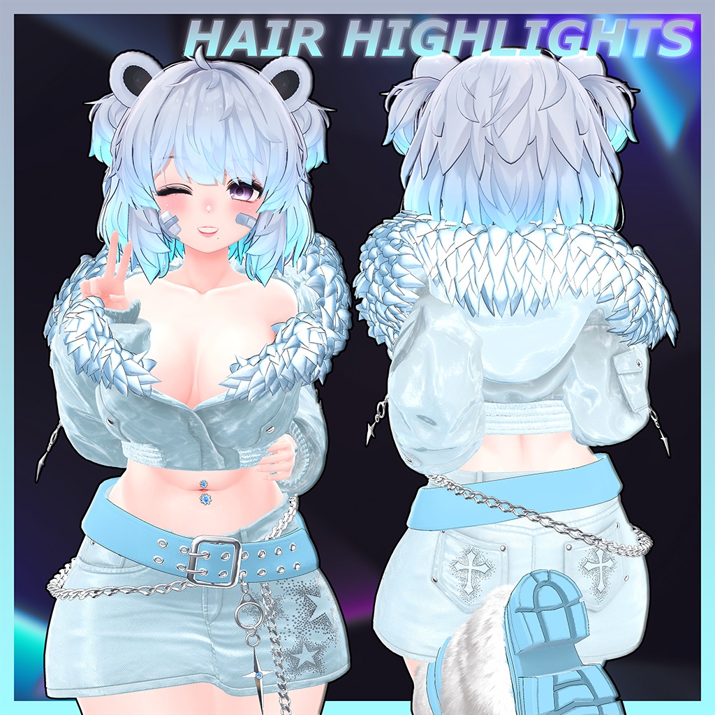 Kumaly Hair Highlights Texture 【VRC Hair Texture - JINGO STUDIO】