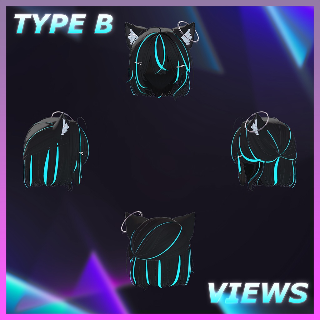 ねこタイドボブヘア Highlights Texture 【VRC Hair Texture - Li-ne_Shop】