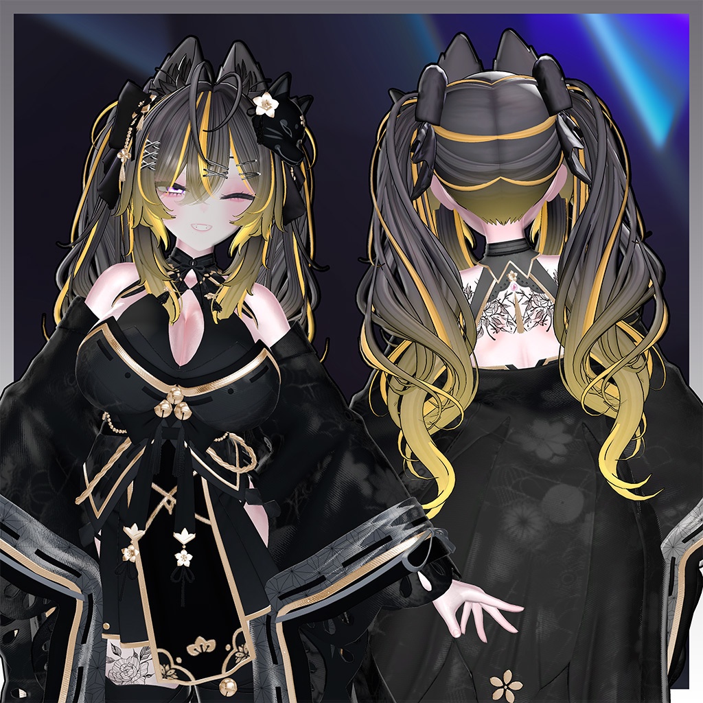 Luv Bunny Twin tails Hair Highlights Texture 【VRC Hair Texture - GLAY Unknown】