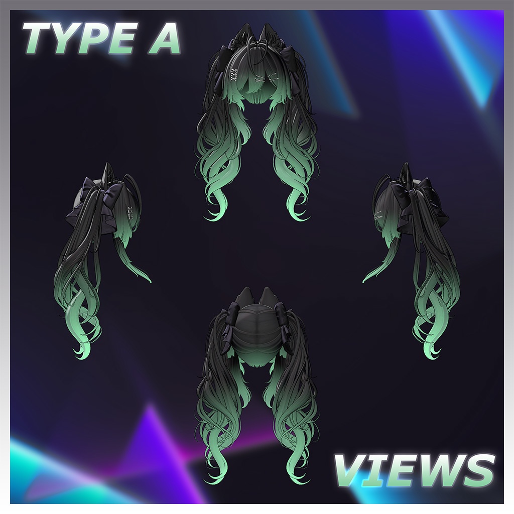 Luv Bunny Twin tails Hair Highlights Texture 【VRC Hair Texture - GLAY Unknown】