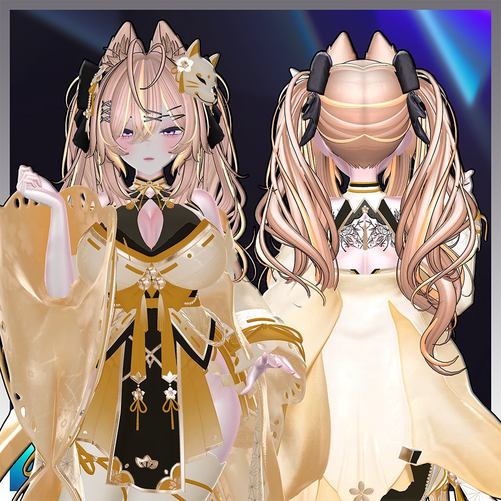 Luv Bunny Twin tails Hair Highlights Texture 【VRC Hair Texture - GLAY Unknown】