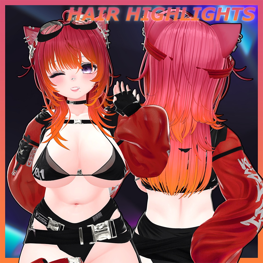 Fuzz-Hair Highlights Texture 【VRC Hair Texture - MOMORI】