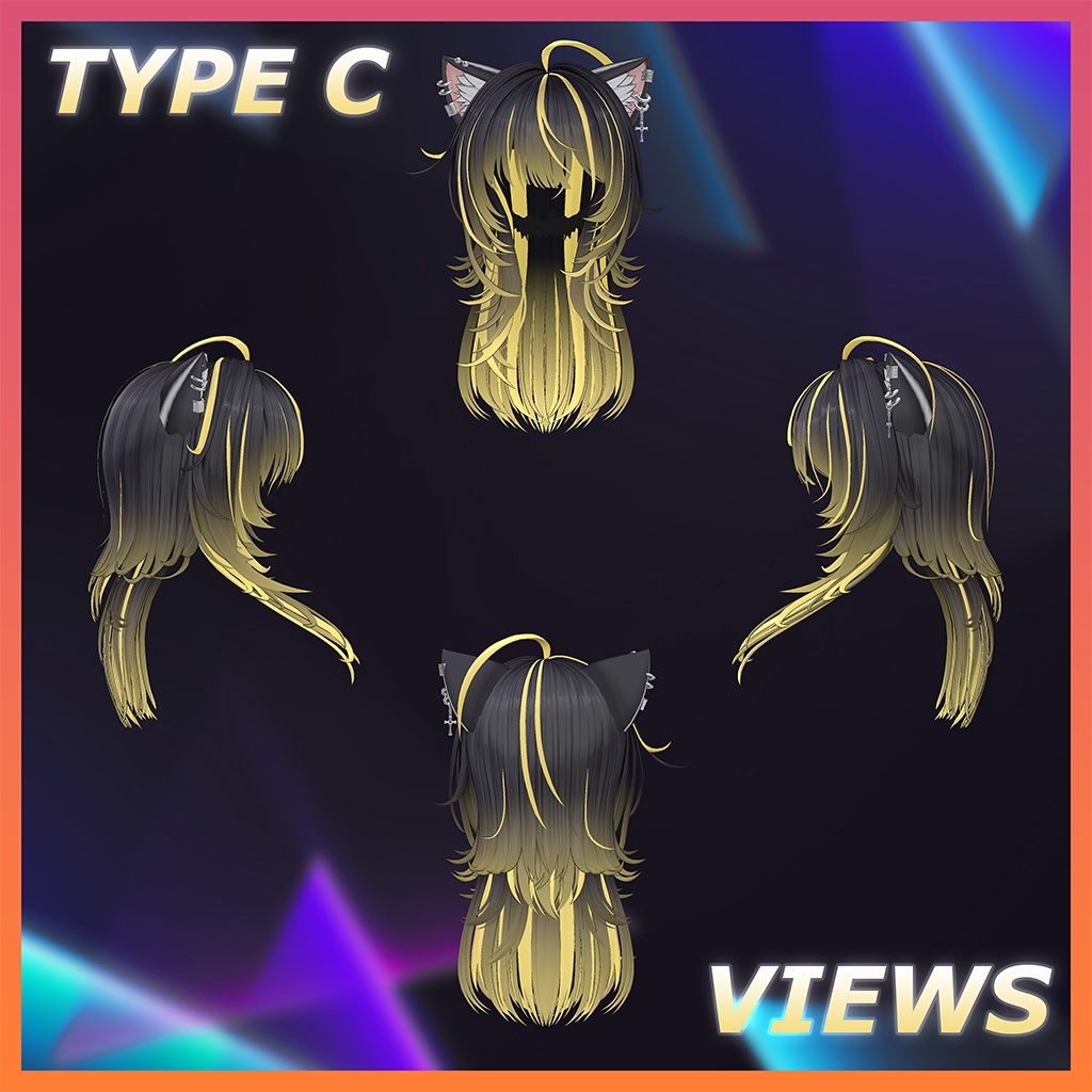 Fuzz-Hair Highlights Texture 【VRC Hair Texture - MOMORI】