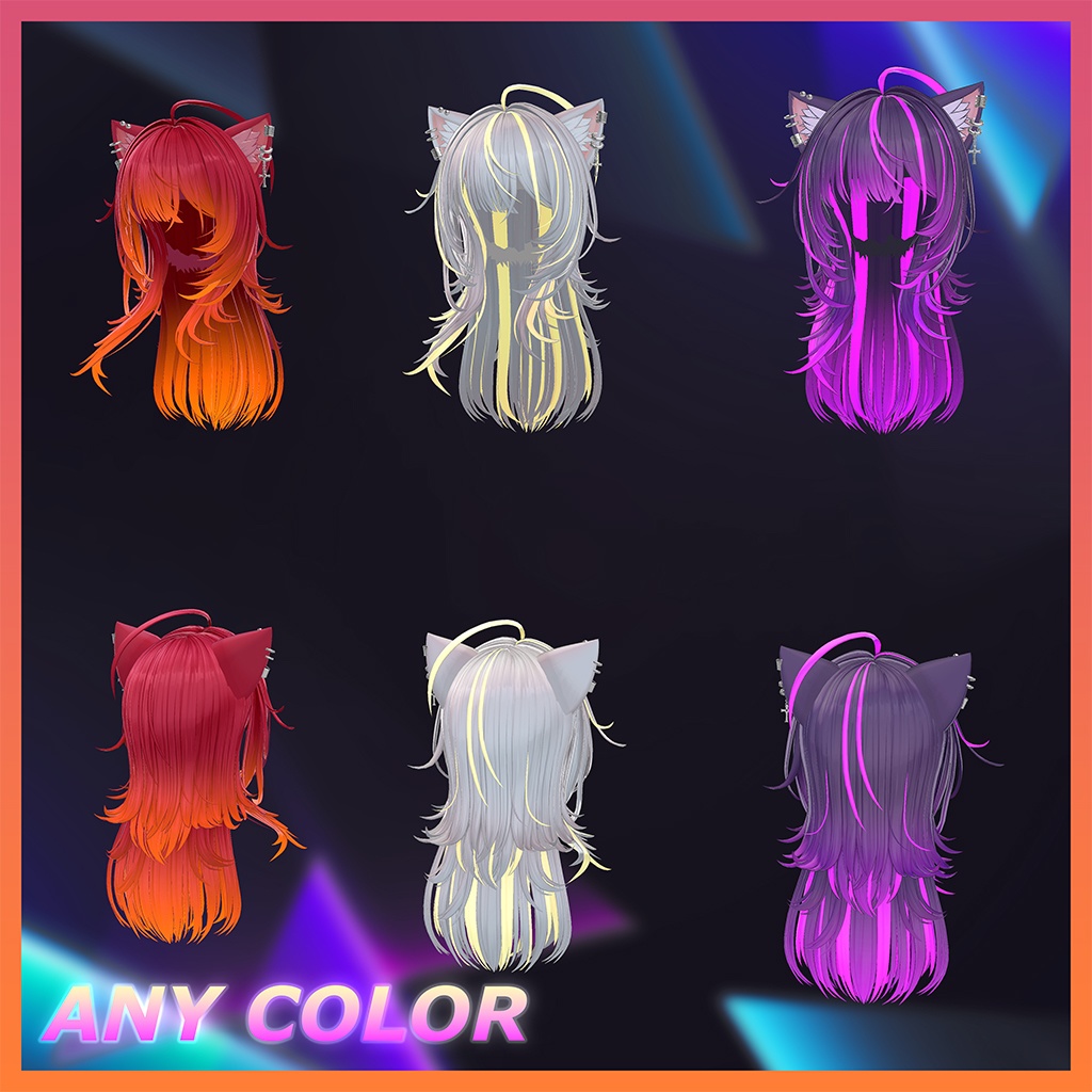 Fuzz-Hair Highlights Texture 【VRC Hair Texture - MOMORI】