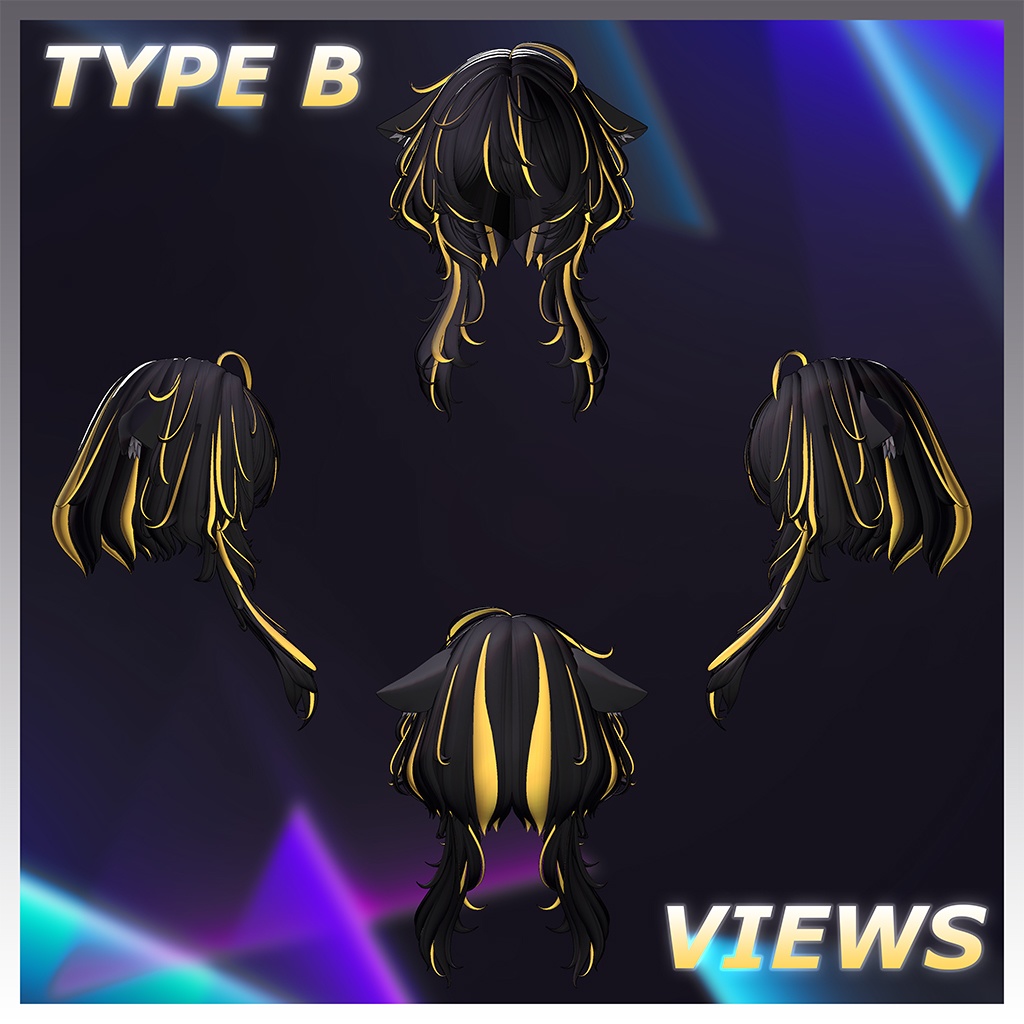 Sheep Wolf Bob Hair Highlights Texture 【VRC Hair Texture - GLAY Unknown】