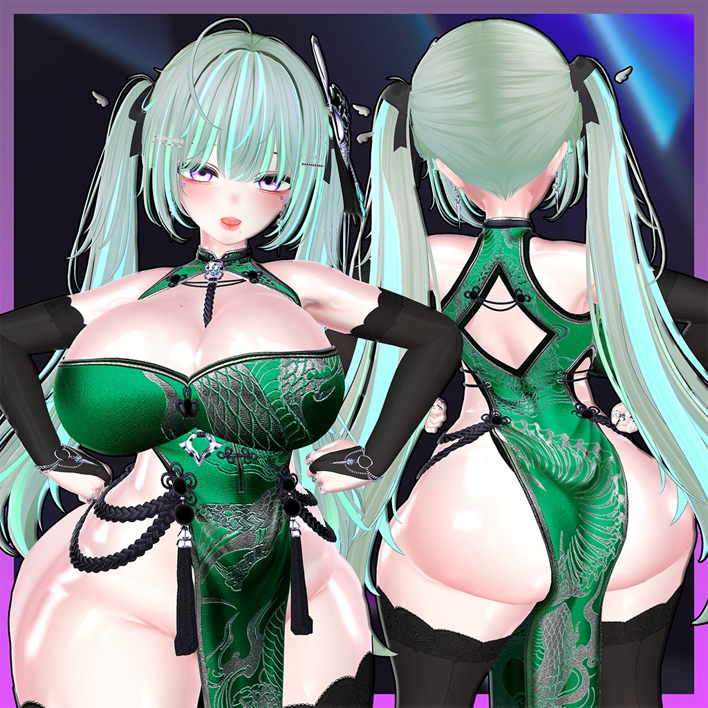 シンプルツインテールヘア Highlights Texture 【VRC Hair Texture - Li-ne_Shop】