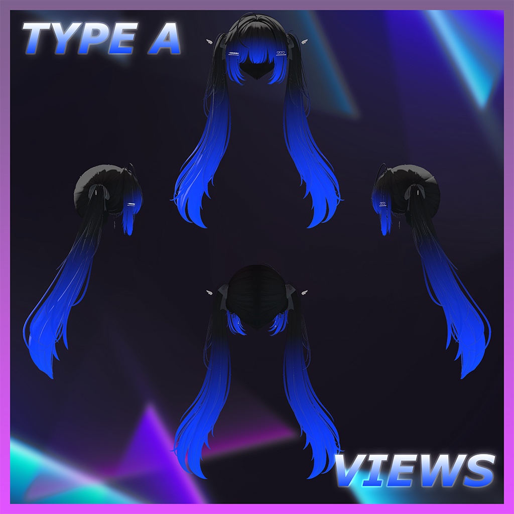 シンプルツインテールヘア Highlights Texture 【VRC Hair Texture - Li-ne_Shop】