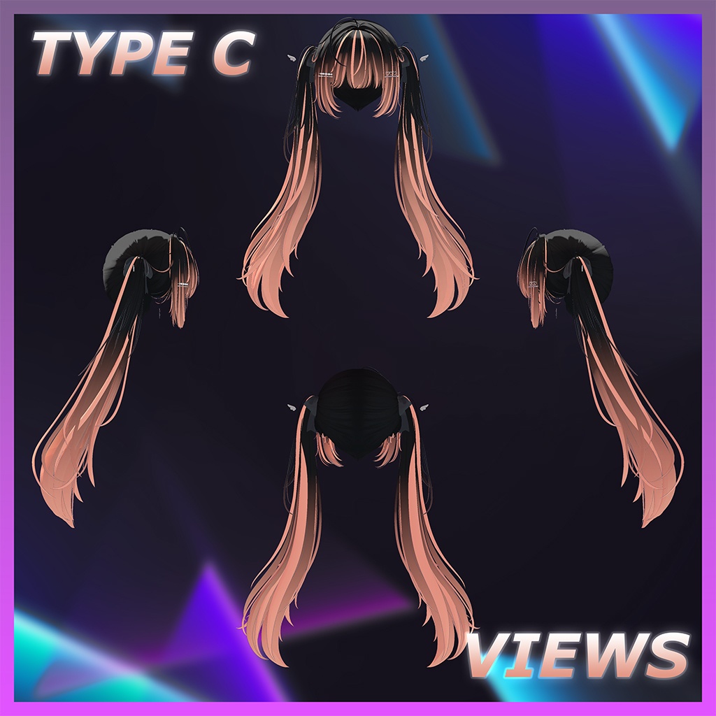 シンプルツインテールヘア Highlights Texture 【VRC Hair Texture - Li-ne_Shop】