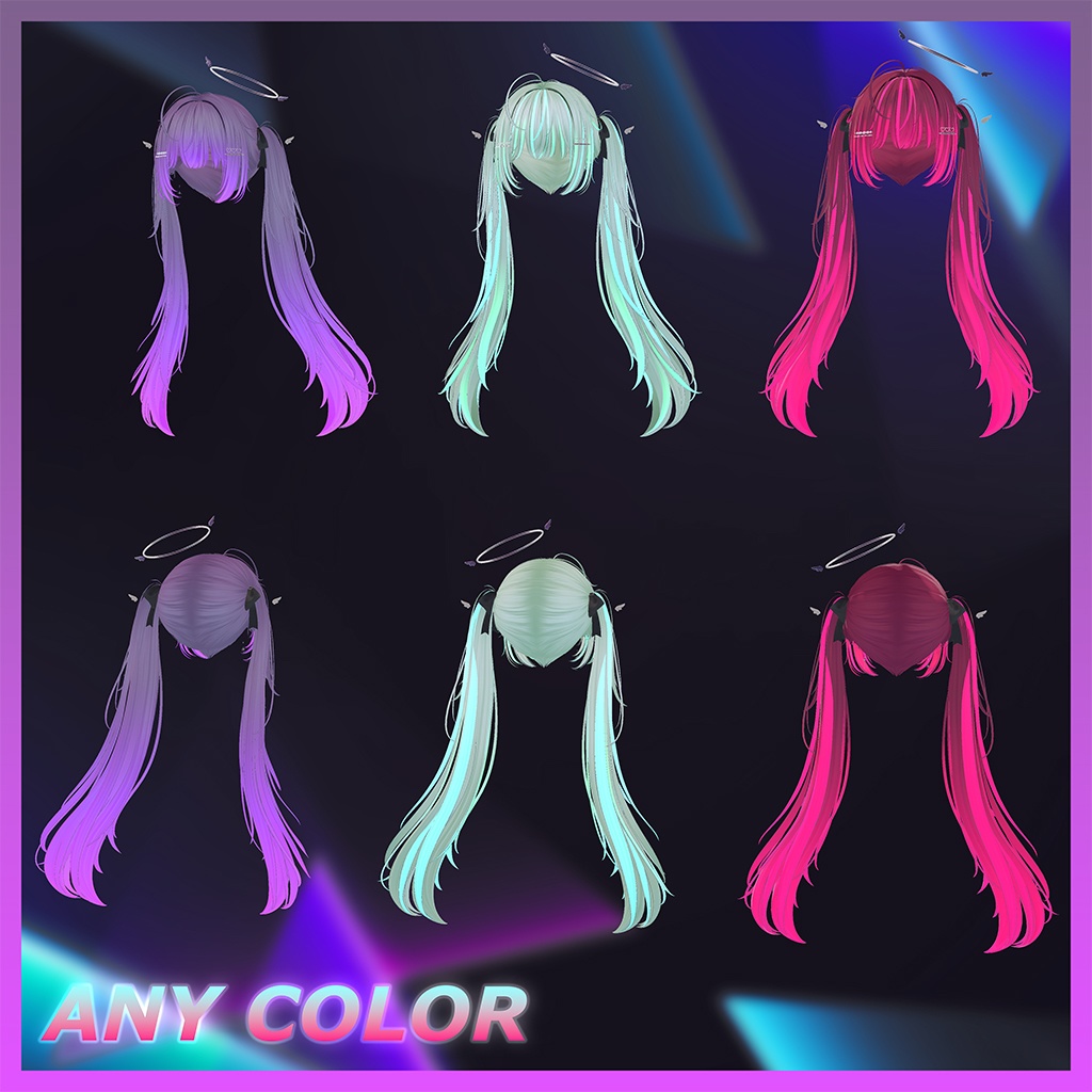 シンプルツインテールヘア Highlights Texture 【VRC Hair Texture - Li-ne_Shop】