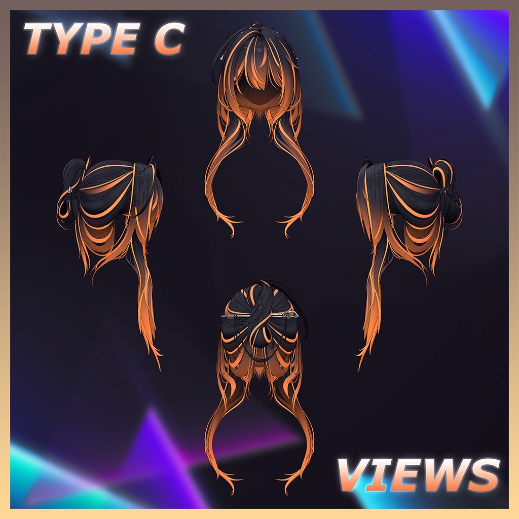 Noir Hair Highlights Texture 【VRC Hair Texture - LookVook】