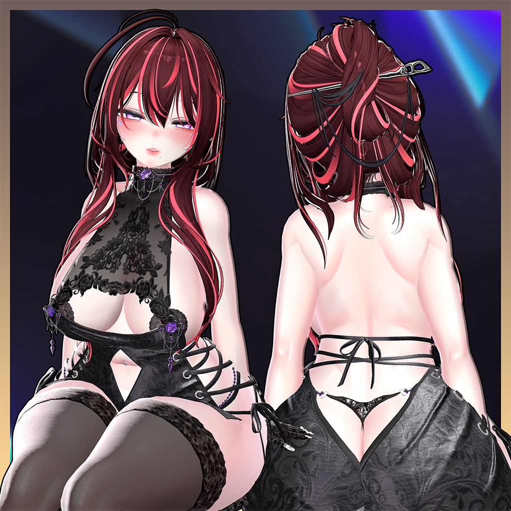 Noir Hair Highlights Texture 【VRC Hair Texture - LookVook】