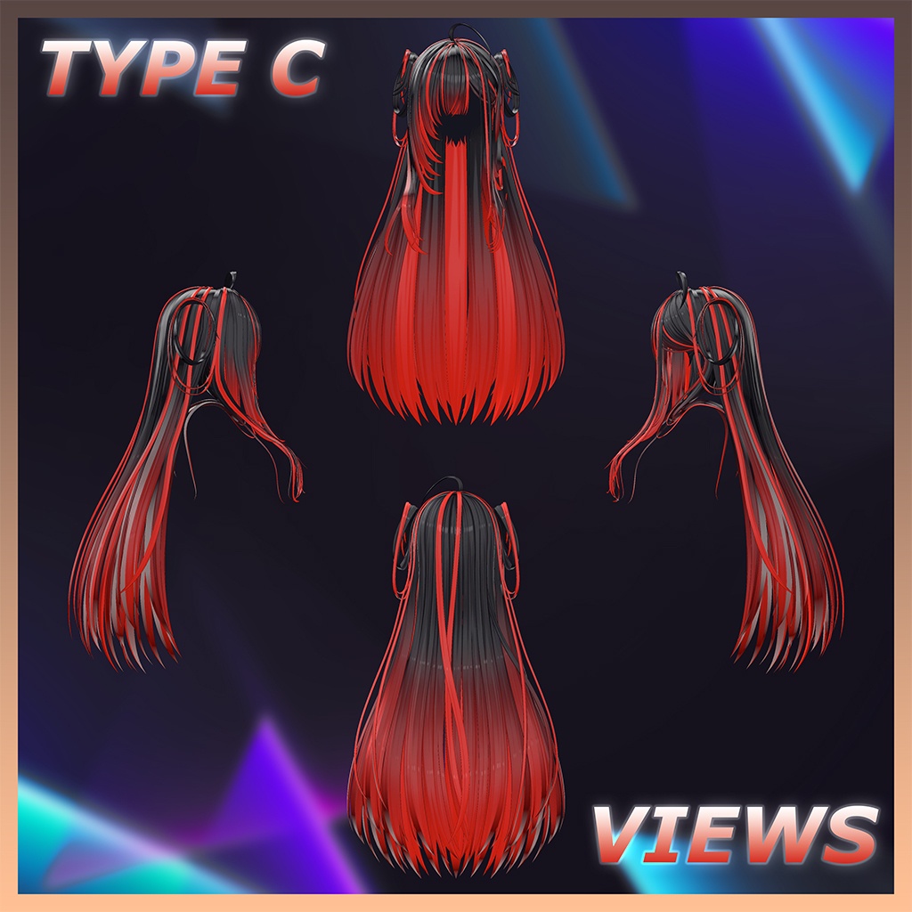 Asmodeus Hair Highlights Texture 【VRC Hair Texture - MOMORI】