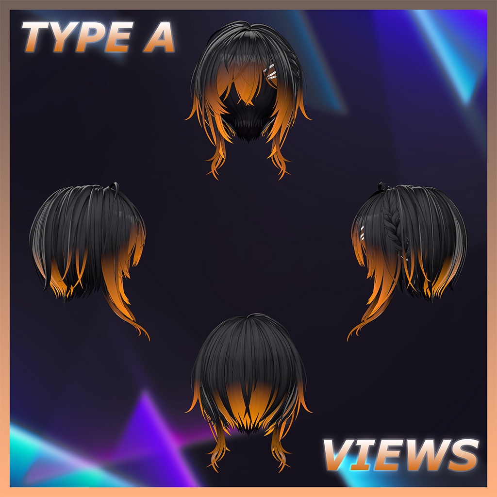 Plait Hair Highlights Texture 【VRC Hair Texture - MOMORI】