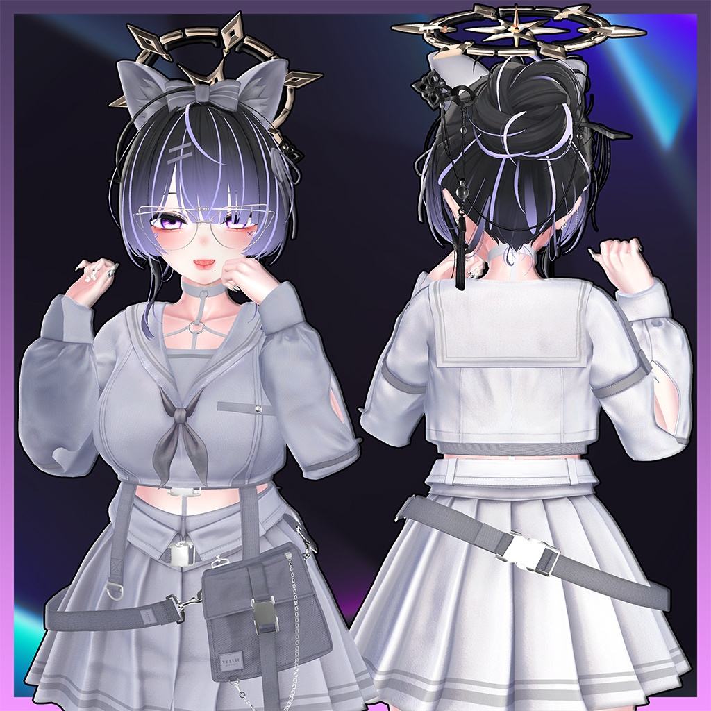 Messy Bun Highlights Texture 【VRC Hair Texture - 隣の店】