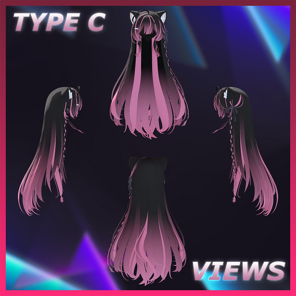 サイドリボンロングヘア Highlights Texture 【VRC Hair Texture - Li-ne_Shop】