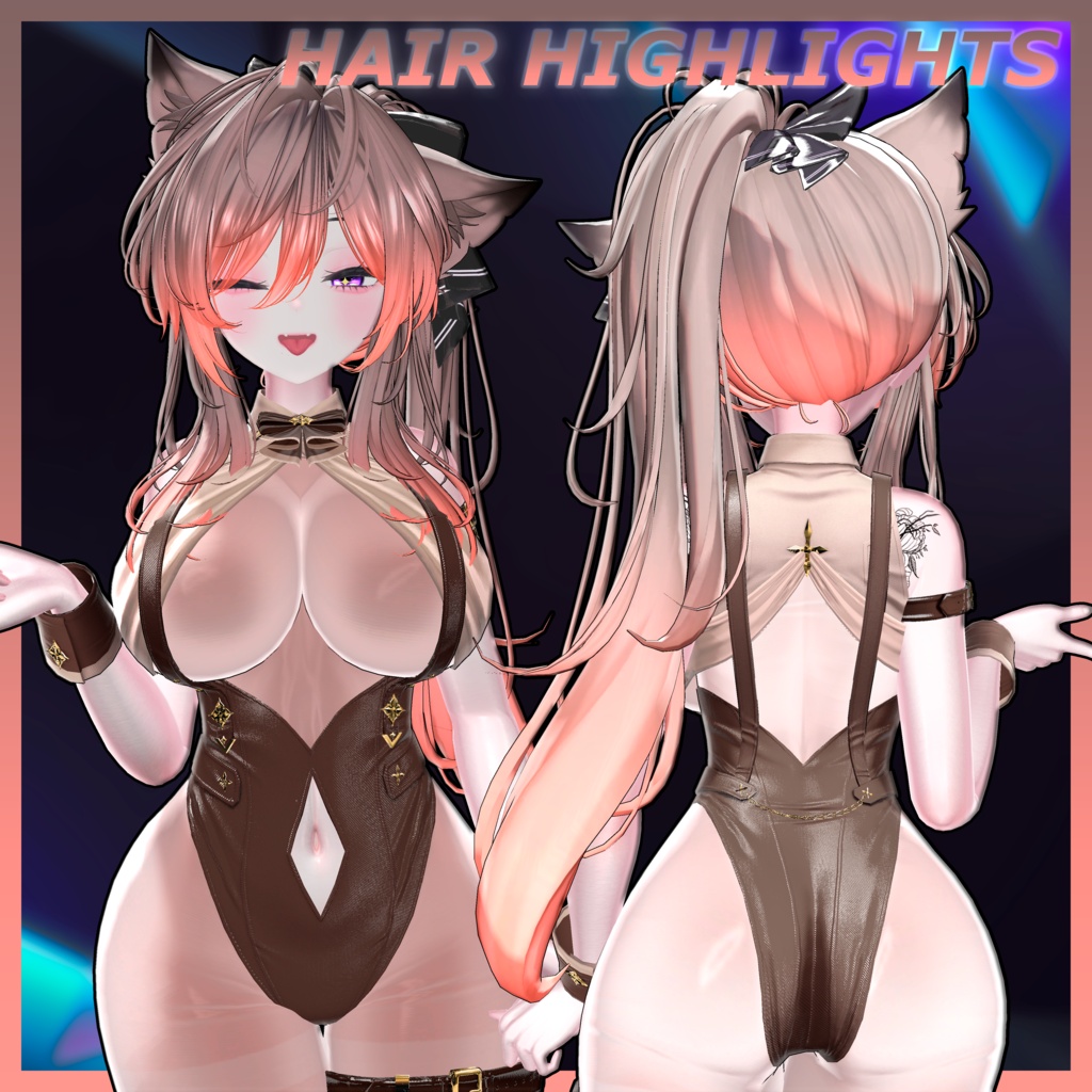 Comfy Pony Tail Hair Highlights Texture 【VRC Hair Texture - GLAY Unknown】