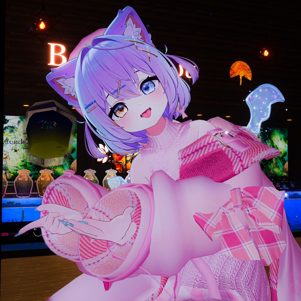 おさかにゃっとニットパーカー