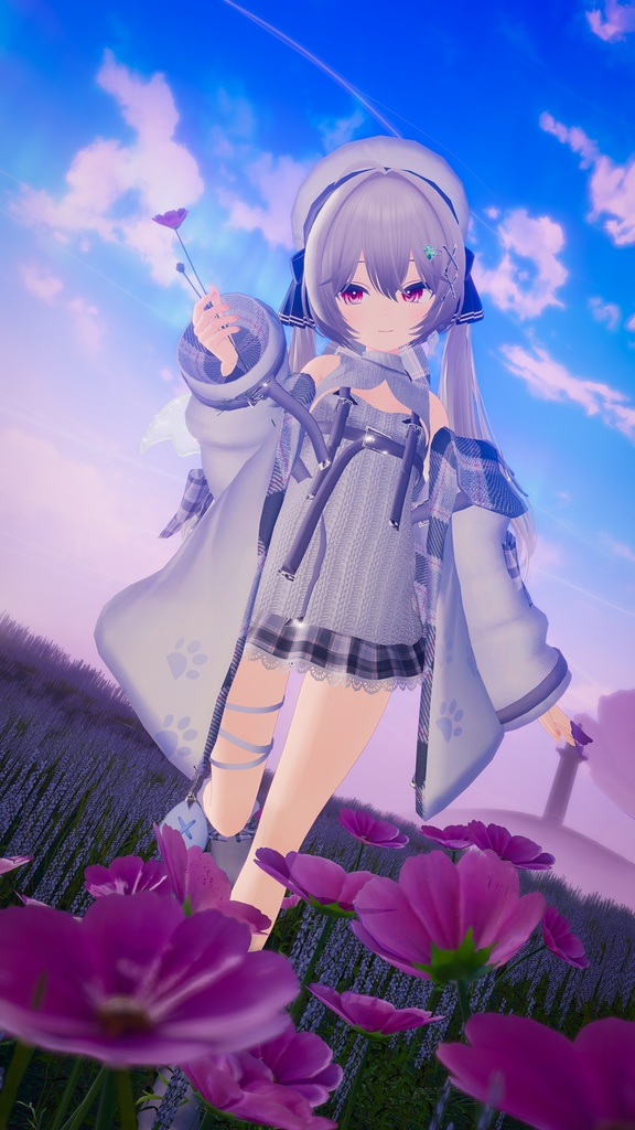 おさかにゃっとニットパーカー