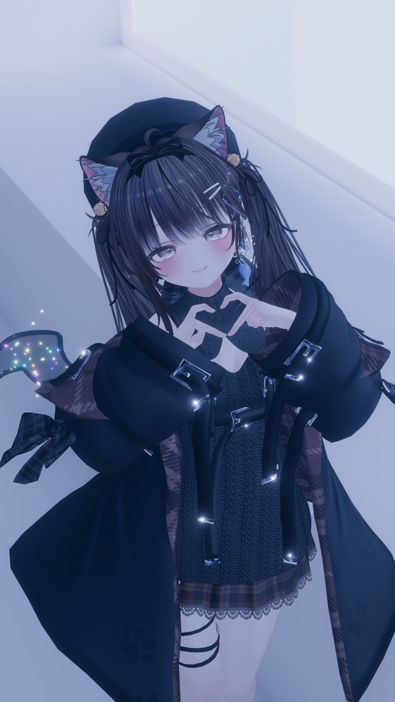 おさかにゃっとニットパーカー