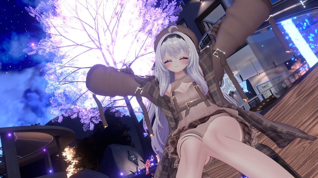 おさかにゃっとニットパーカー