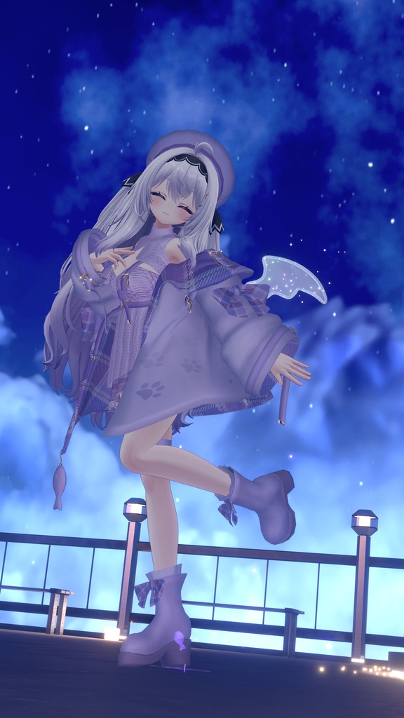 おさかにゃっとニットパーカー