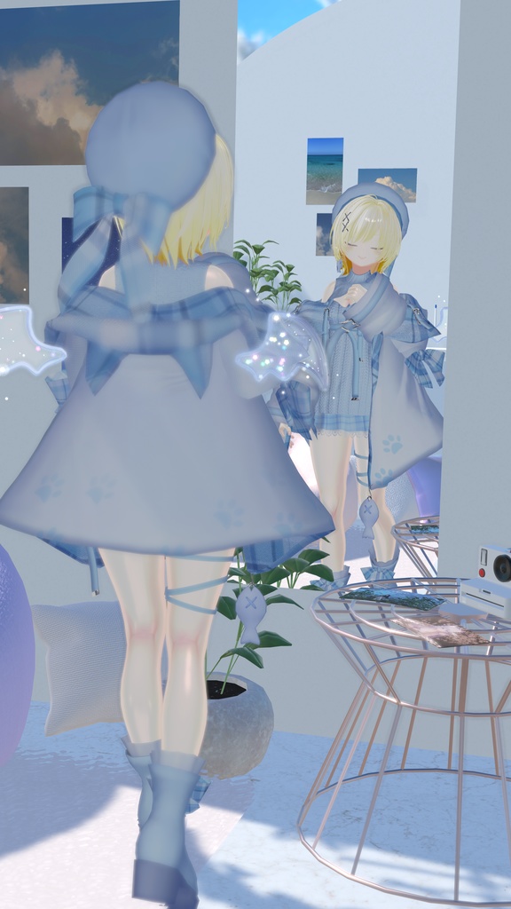 おさかにゃっとニットパーカー