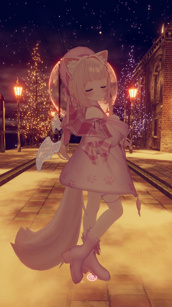 おさかにゃっとニットパーカー