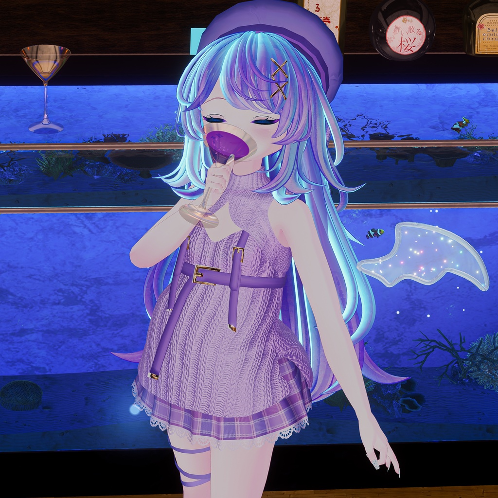 おさかにゃっとニットパーカー