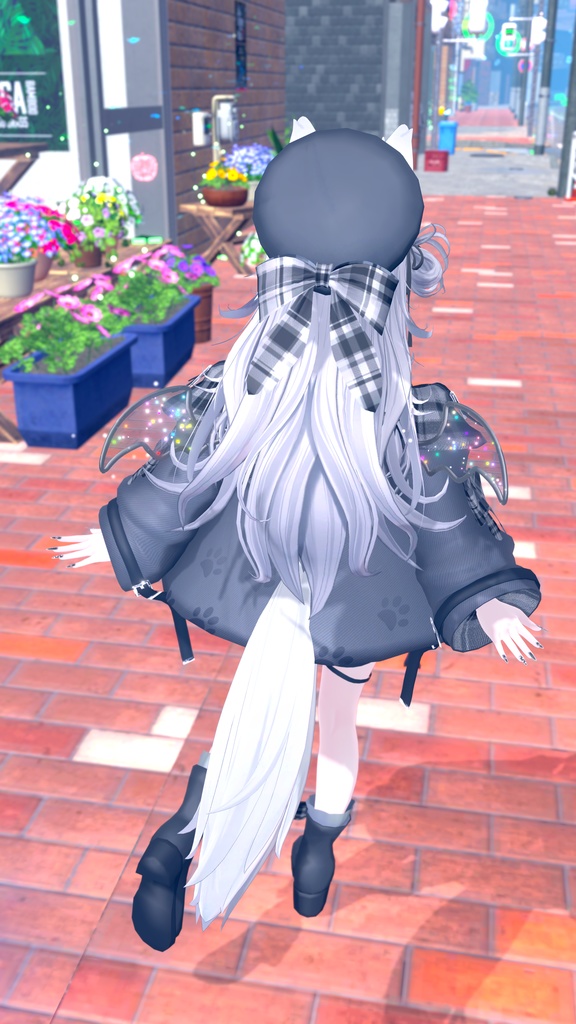 おさかにゃっとニットパーカー