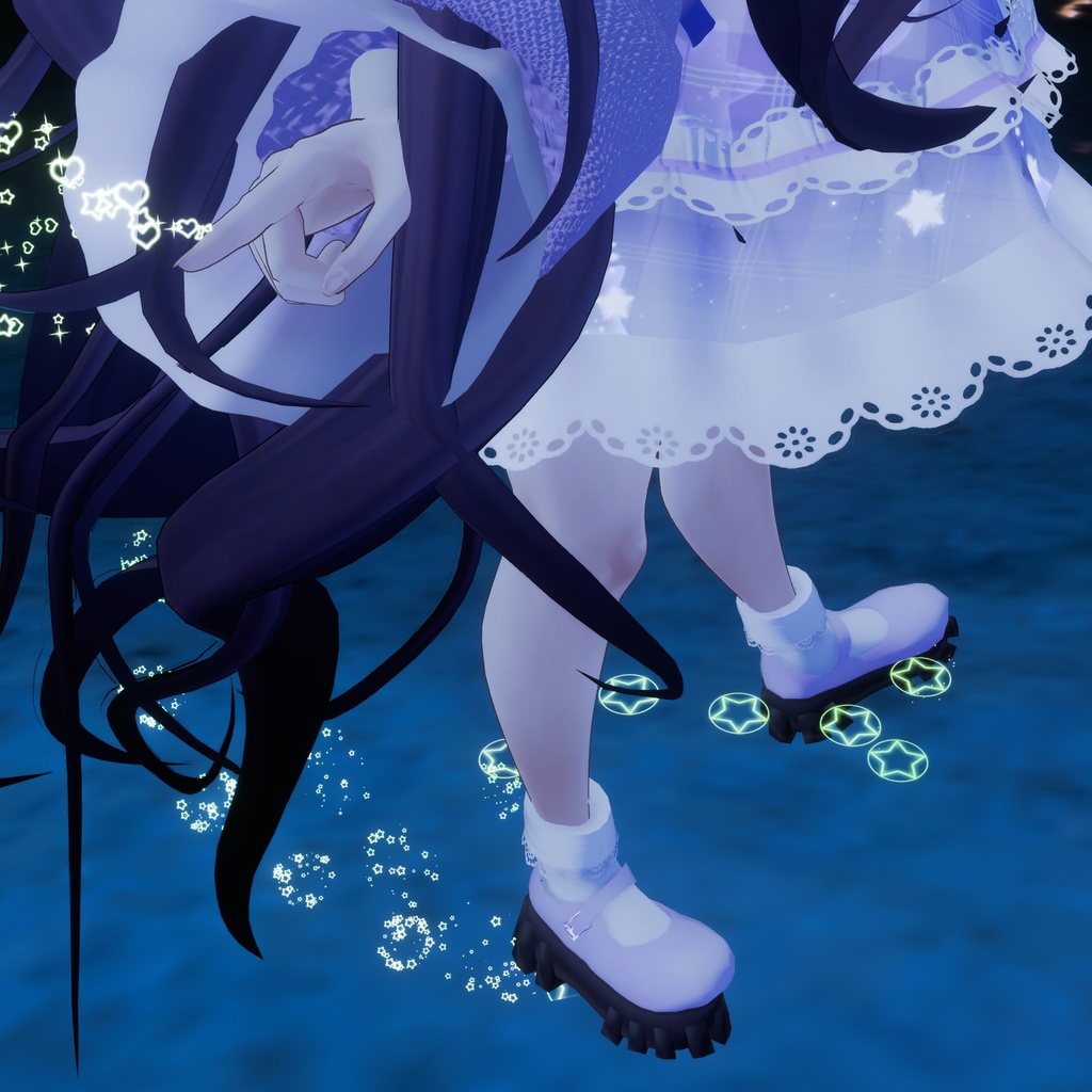 【VRChat向け】Starlit Halo Particle Set|指先・足元・トレイル・Halo パーティクルセット
