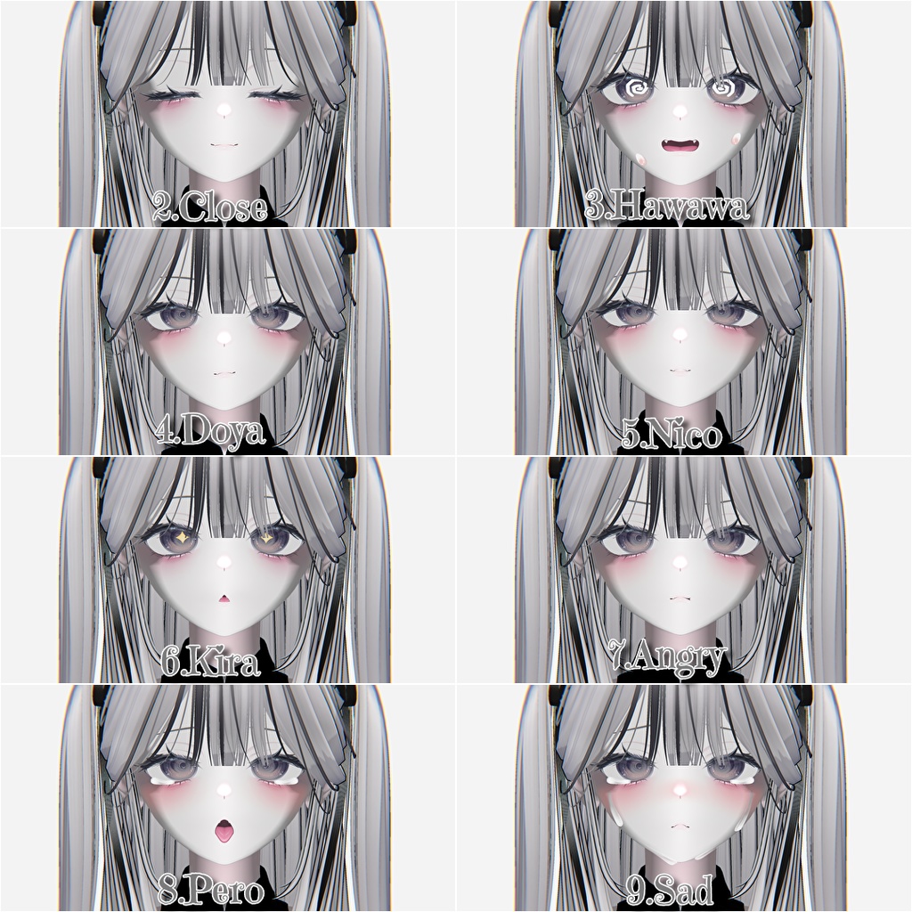 【しなの-Shinano】Face Blendshape + Face Animation,Face シェイプキー
