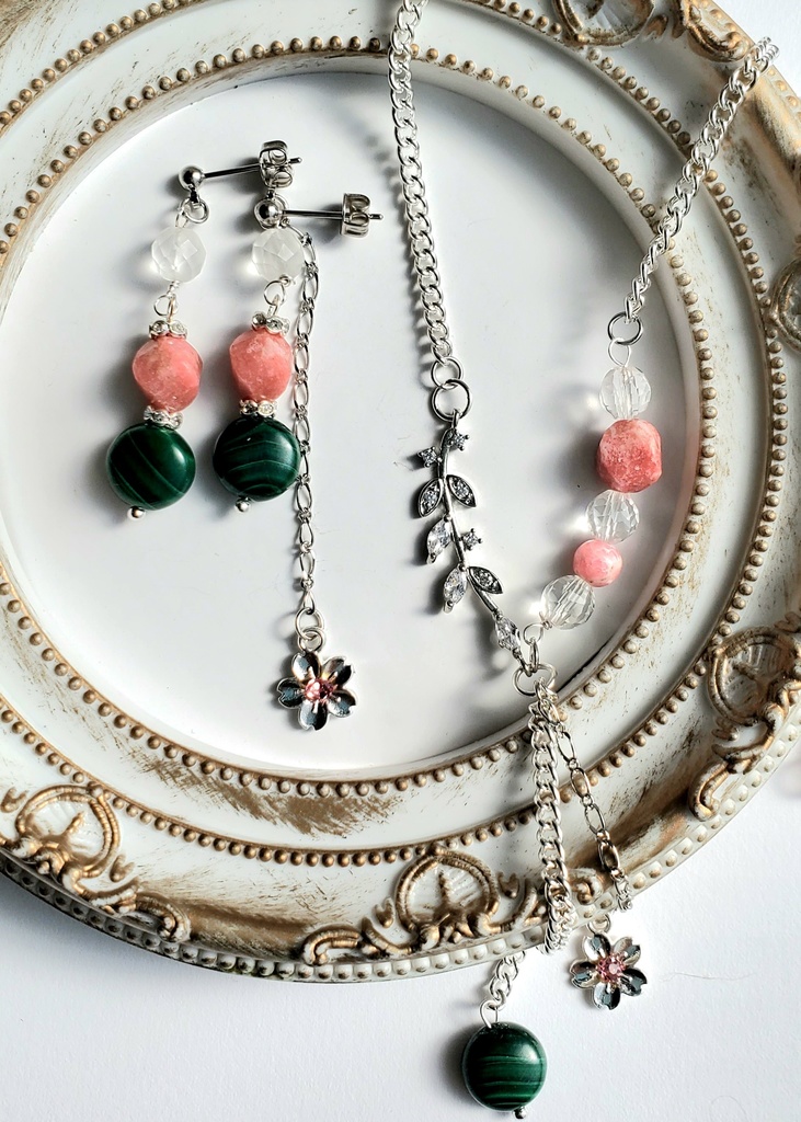 ピアス・イヤリング<村雲江>ネックレスセット