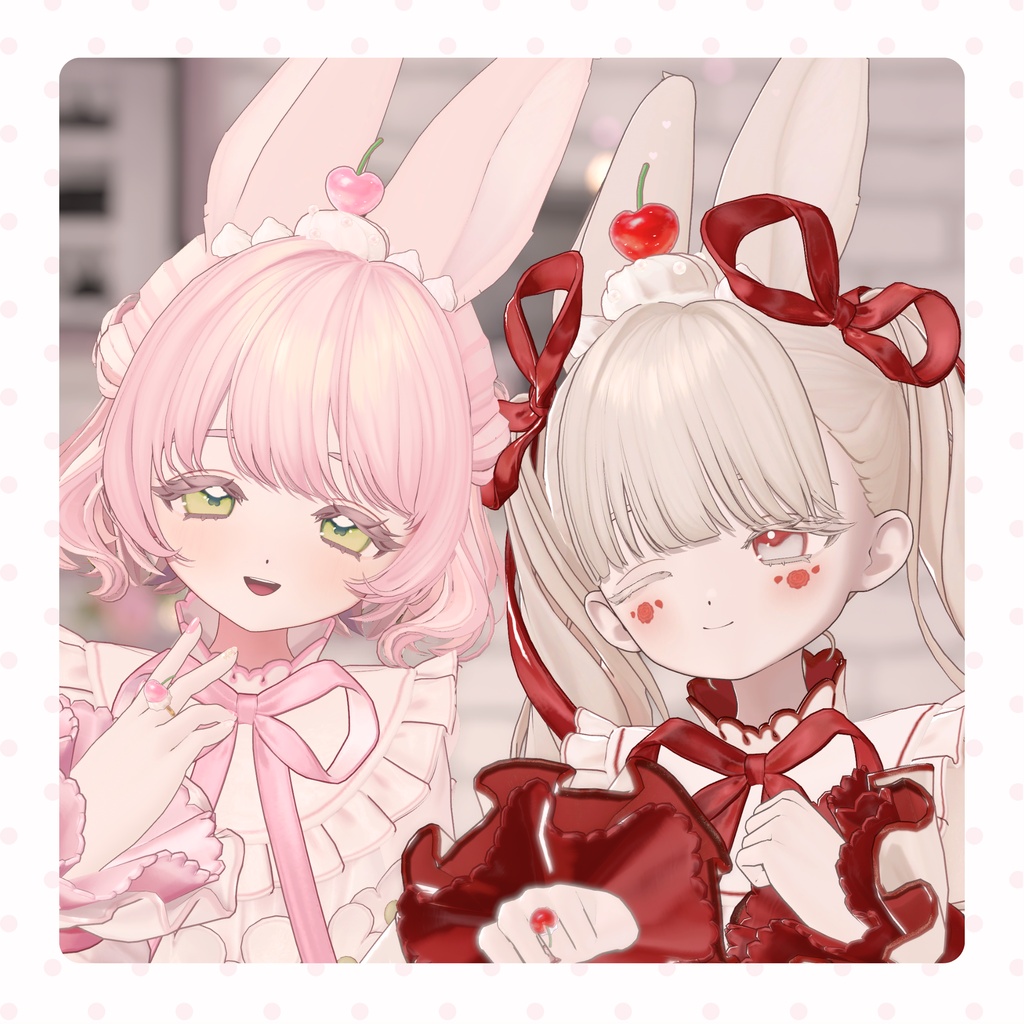 【セール中・MA対応】揺れる!掴める!🍒ハートチェリーのホイップアクセセット🍒【フィユエ対応】