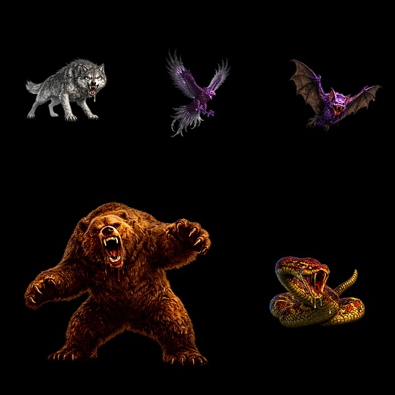 RPGツクールMV/MZ用素材　動物系モンスターのエネミー画像１０体セット