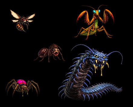 RPGツクールMV/MZ エネミー画像素材 虫生系のモンスター10体セット