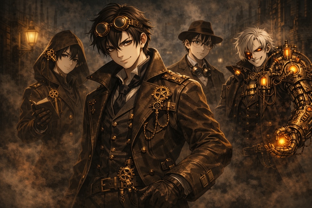 ダークスチームパンクTRPG「―霧都ギアフォグ―」探偵NPCフルセット