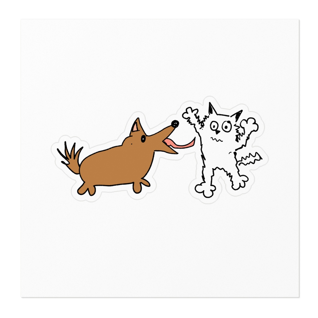 犬と猫のステッカー