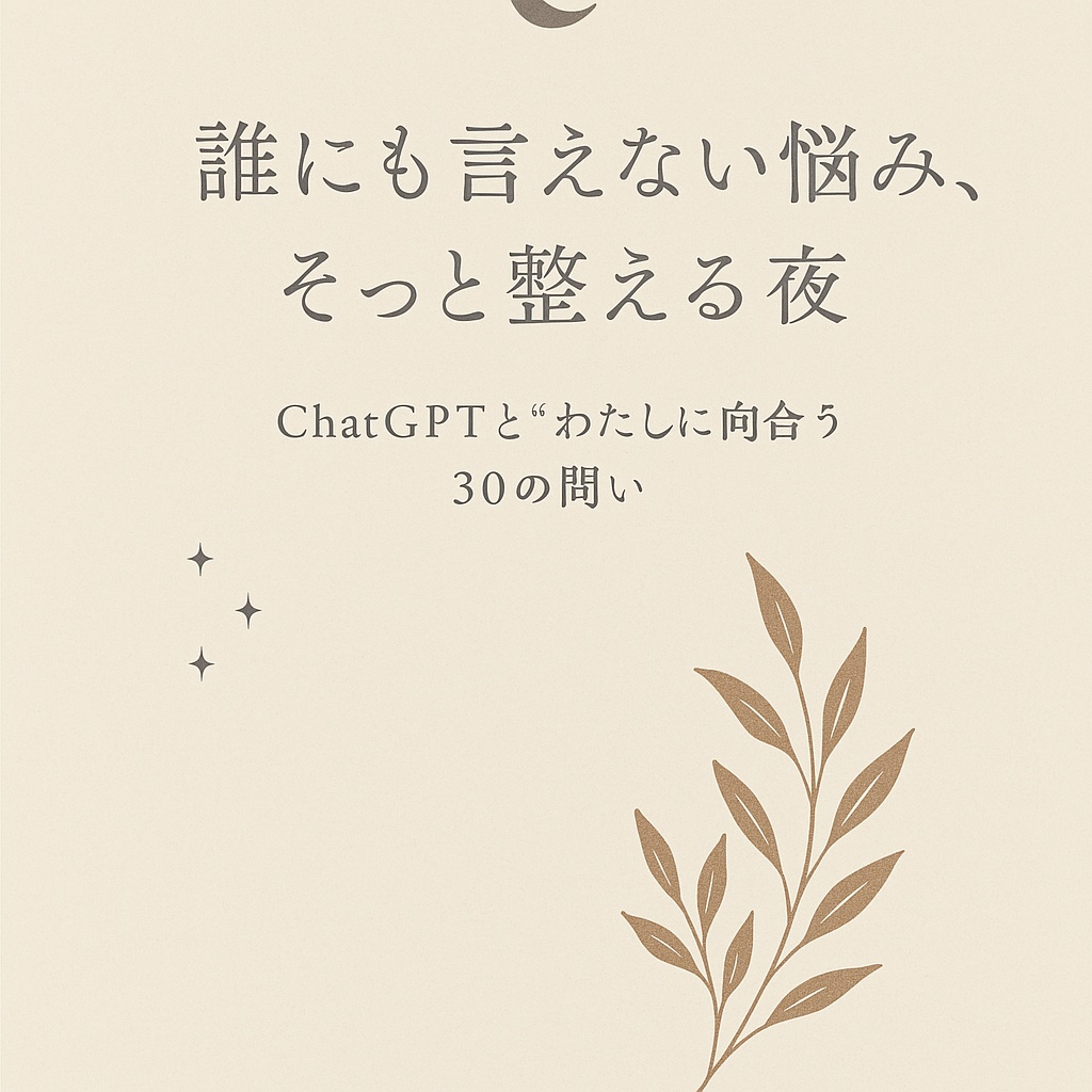 誰にも言えない悩みを、そっと整える夜 — ChatGPTと“わたし”に向き合う30の問い —