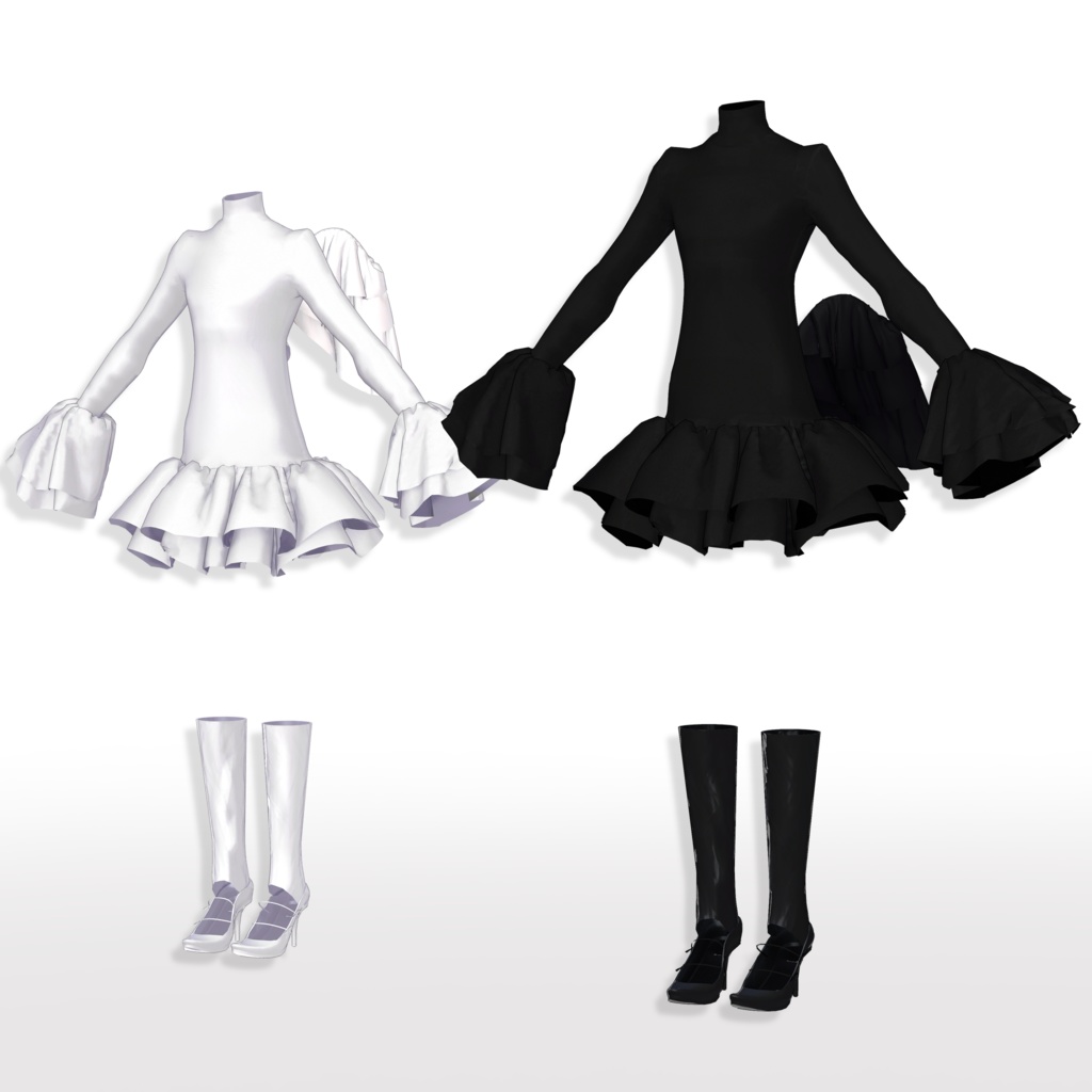 【旧素体対応】FrillsAngel フリル天使【VRChat想定衣装】