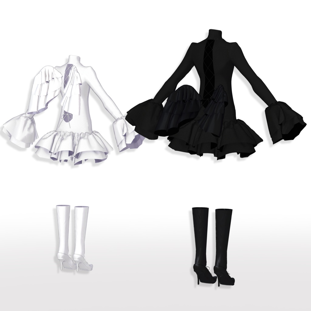 【旧素体対応】FrillsAngel フリル天使【VRChat想定衣装】