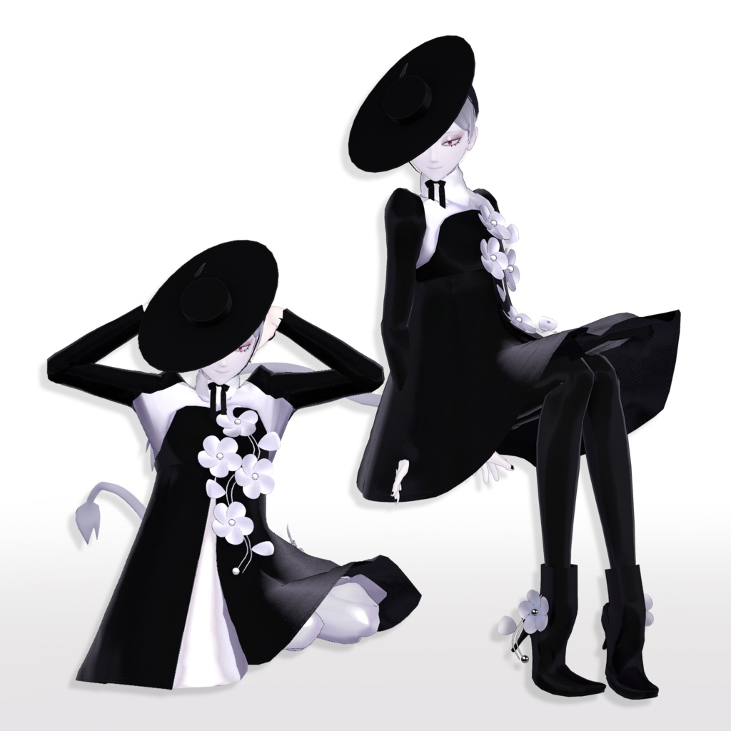 【旧素体対応】FlowersDress フラワードレス【VRChat想定衣装】